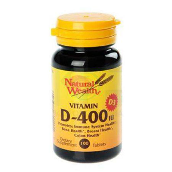 Natural Wealth vitamin D in D3, 100 tablet