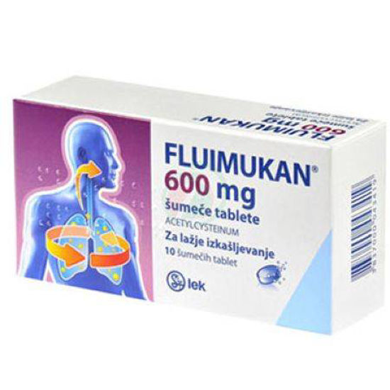 Fluimukan 600 mg, 10 šumečih tablet