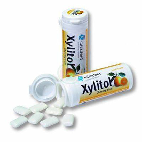 Xylitol varovalni žvečilni gumi s 100 % xylitola z okusom sadja, 30 žvečilnih gumijev