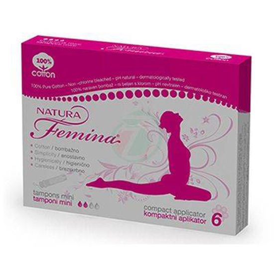 Natura femina tamponi z aplikatorjem mini, 6 kom.