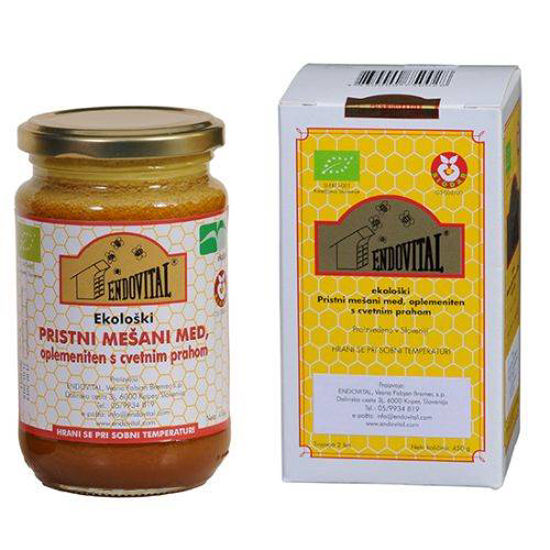 Endovital pristni mešani med oplemeniten s cvetnim prahom, 210 g