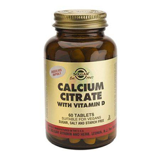 Solgar Kalcijev citrat plus vitamin D, 60 tablet
