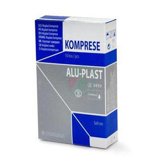 Tosama aluplast extra sterilne komprese 5 x 9 cm, 10 kompres