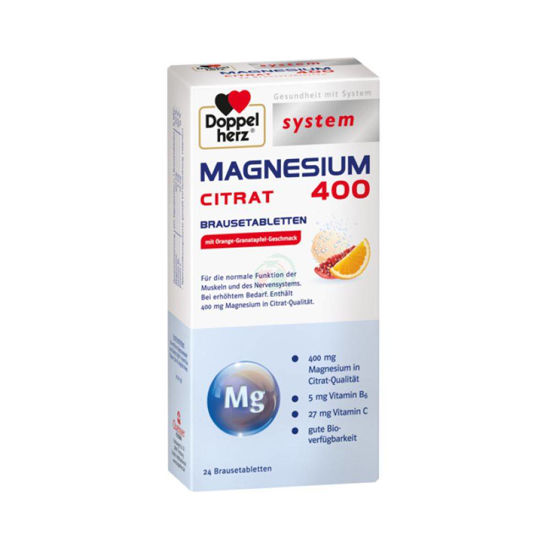 Doppel Herz magnezij 400 citrat, 24 šumečih tablet
