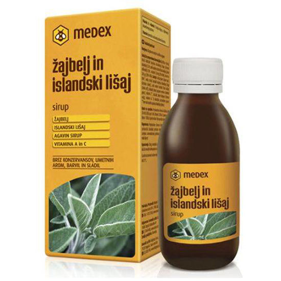 Medex žajbelj in islandski lišaj sirup, 150 mL
