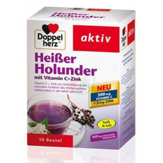 Doppel Herz vroči napitek Vroča zima bezeg+vitamin C+cink, 10 vrečk