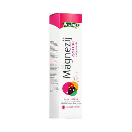 Encian Magnezij 420 mg + vitamin C+B6, 20 šumečih tablet