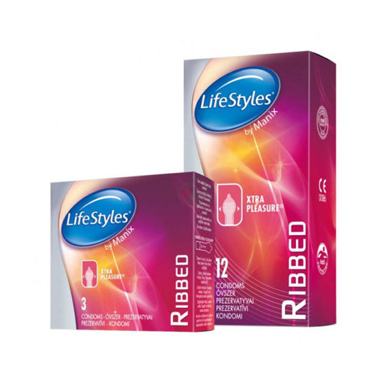 LifeStyles Skyn Ribbed kondomi, 12 kondomov