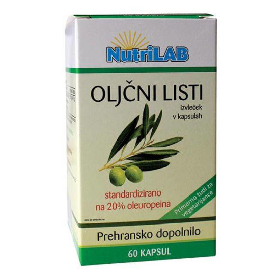 Nutrilab oljčni listi 200 mg, 60 kapsul