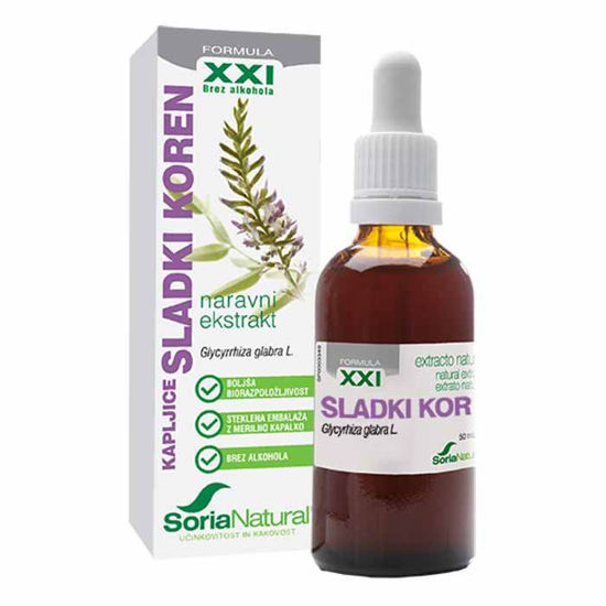 Soria Natural sladki koren XXI ekstrakt kapljice, 50 mL