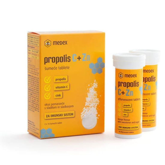 Medex Propolis C vitamin + Zn, 20 šumečih tablet