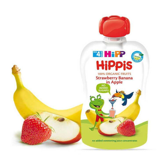 Hipp Hippis sadno veselje jabolko, banane, jagode, 100 g
