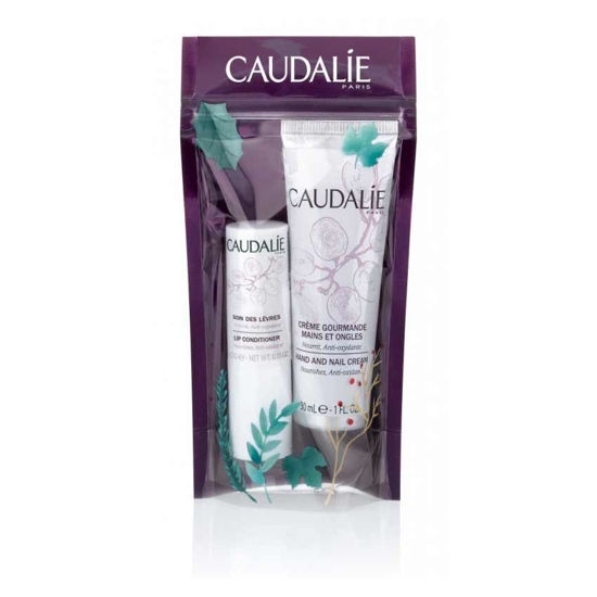 Caudalie krema za roke + balzam za ustnice, 1 set
