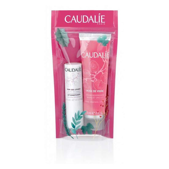 Caudalie set: krema za roke/nohte in balzam za ustnice, 30 mL + 4,5 g