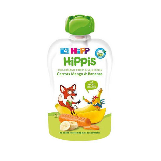 HiPP HiPPis sadni žepki korenček, mango, banane, 100 g