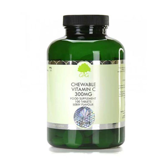 G&G Vitamins Vitamin C 300 mg z okusom češnje in maline, 100 žvečljivih tablet