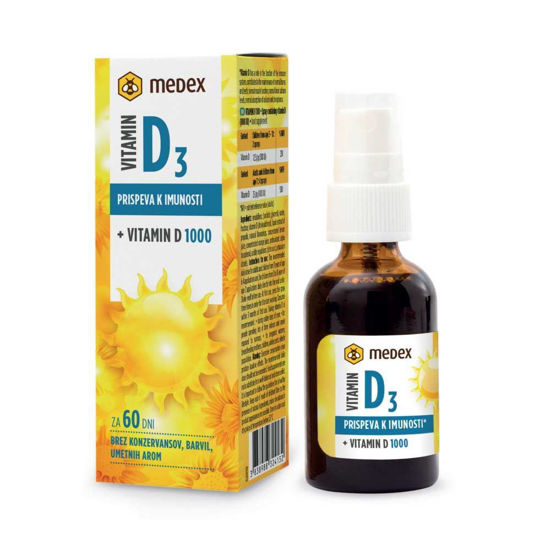 D3 1000 ustno pršilo Medex, 30 mL