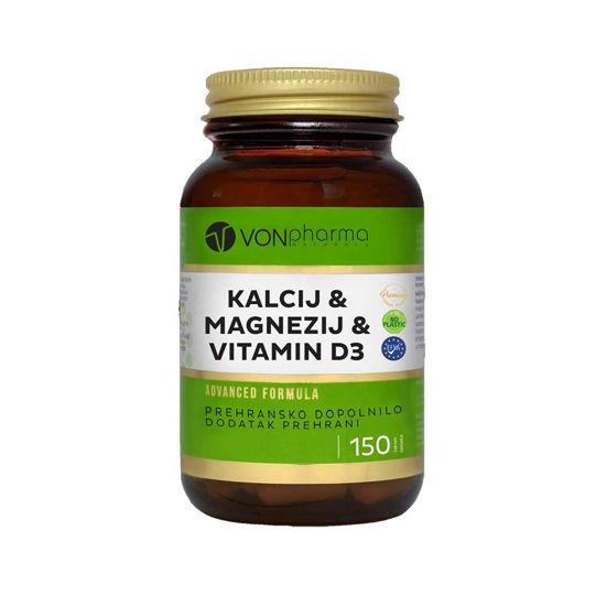 VONpharma Kalcij, Magnezij in D vitamin, 150 tablet