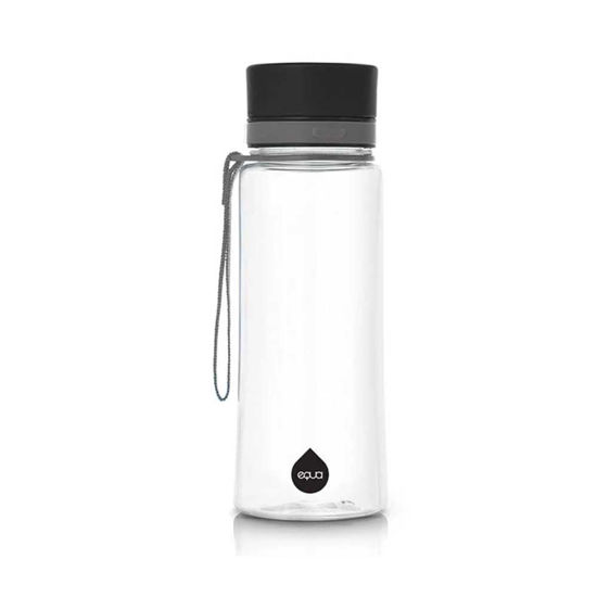 Equa ekološka steklenica z odtenkom/motivom Plain Black, 0,6 L