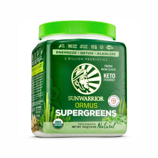 SunWarrior Ormus Super Greens super zelenje naravni okus, 225 ali 450 g