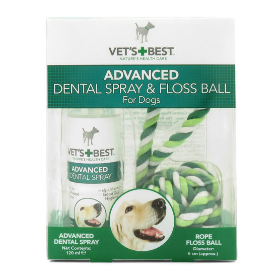 Vet's Best Advanced Dental pršilo 120, mL + zobna nitka (igrača), 1 komplet