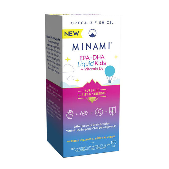 MINAMI EPK+ DHK Liquid Kids+ vitamin D3 tekočina za otroke, 100 mL ali AKCIJA