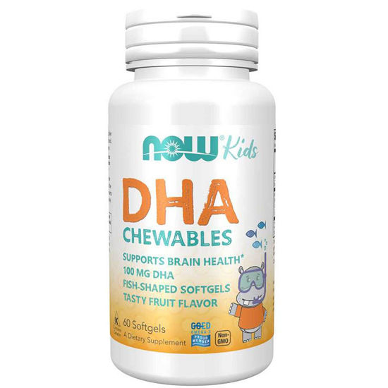 NOW otroška Omega-3 DHK 100 mg, 60 žvečljivih kapsul