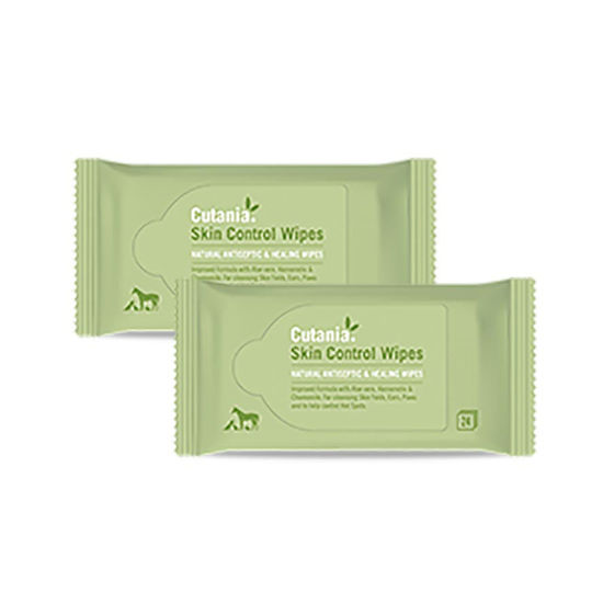 Cutania Skin Control Wipes čistilni robčki za živali, 2x24 robčkov (DUO PACK)