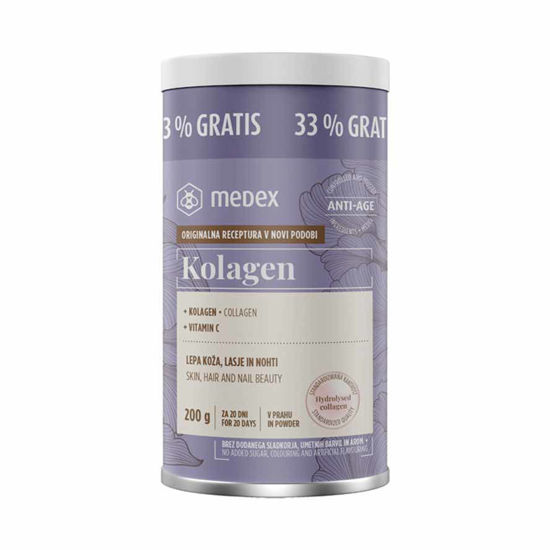 Medex Kolagen z vitaminom C v prahu - akcijsko pakiranje, 200 g