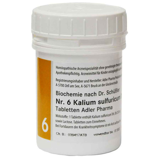 Schüsslerjeva sol št. 6 Kalium sulfuricum D6 , 400 ali 1000 tablet