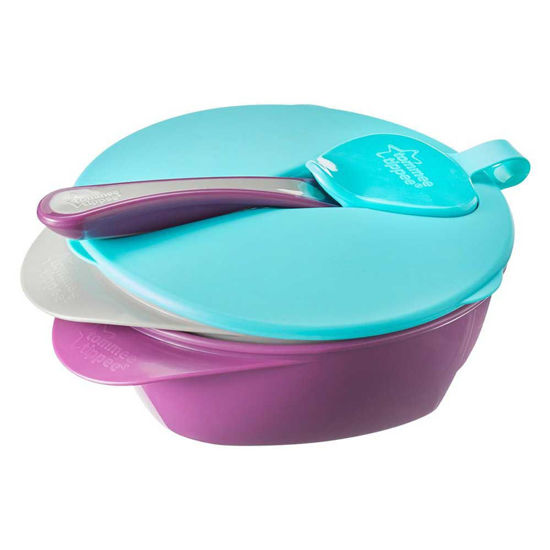 Tommee Tippee posodici s pokrovom in žličko, 1 set