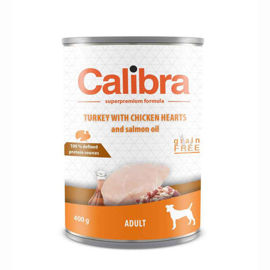 Calibra konzerva za pse - puran in piščančji srčki, 400 g
