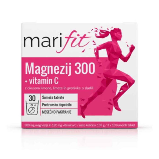 Marifit magnezij 300 + vitamin C, 30 šumečih tablet