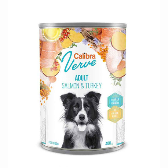 Calibra Verve Adult konzerva puran & losos za pse, 400 g