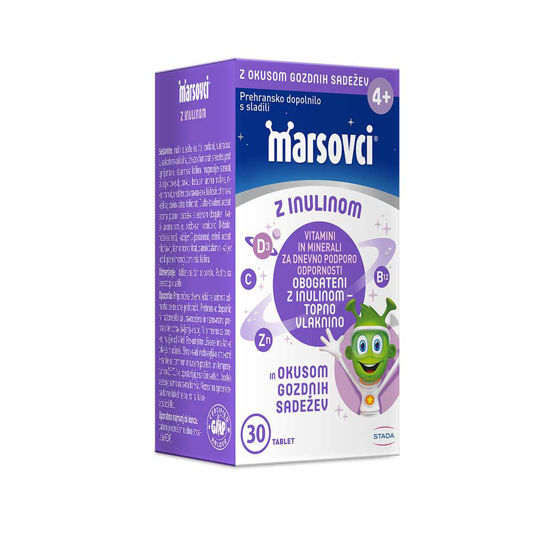 Marsovci žvečljive tablete z inulinom okus gozdni sadeži, 30 tablet