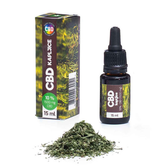 EkoKor CBD kapljice 10% (1500 mg CBD) XL, 15 mL + darilo: EKO konopljin čaj