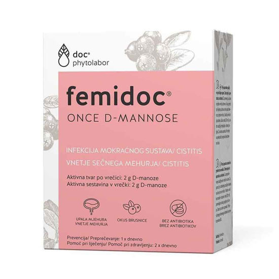 Femidoc ONCE Uro Express D-manoza v vrečkah, 14x2 g (-50 %) + GRATIS Mannose gel