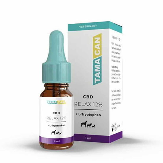 Tamacan Relax CBD, 12 % kapljice s triptofanom za pse in mačke