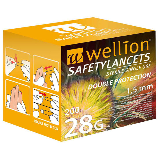 Wellion Safety Lancets varnostne lancete, 200 lancet