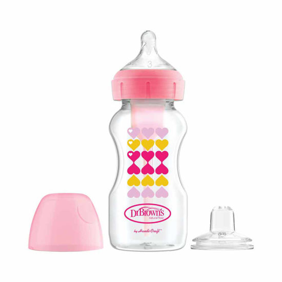 Dr. Brown's PP Pink Hearts, širokovratna steklenička