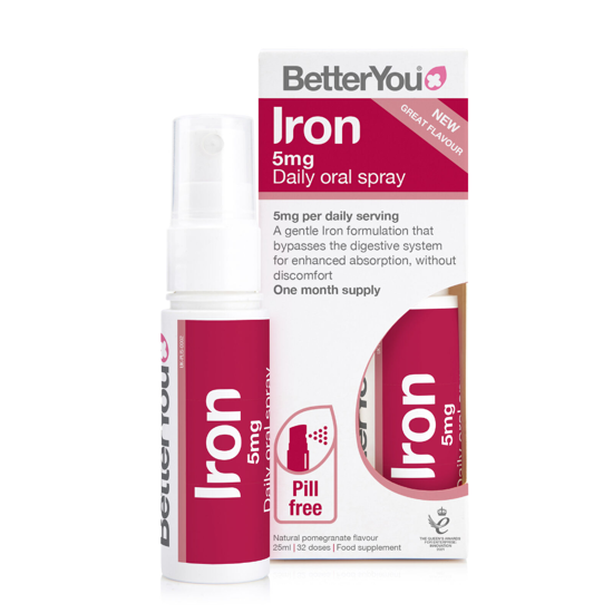BetterYou Železo 5 mg pršilo/sprej, 25 mL