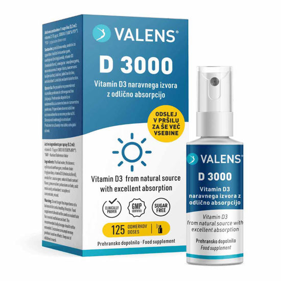 Valens D 3000 ustno pršilo, 25 mL